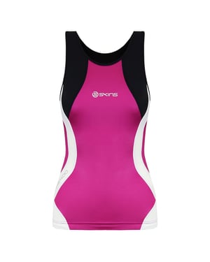 Skins Triathlon Kompression ärbliche rosa Womens Racer Back Top T49085051
