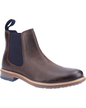 Hush Puppies Justin Chelsea Leder Herren Stiefel Braun