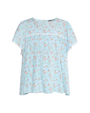 Dreimaster Bluse Mädchen (Kids) Hellblaue Blume
