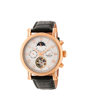 Heritor Automatik Winston Semi-Skelett Lederarmbanduhr