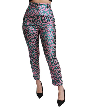 Dolce & Gabbana - Pantalon taille haute à motifs multicolores pour femme