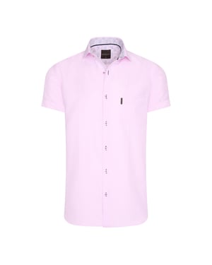 Cappuccino Italia Kurzarmbluse für Herren. Die Bluse ist aus 100% Baumwolle und hat eine normale Passform. Marke: Cappuccino ItaliaModellname: Kurzarmbluse UniKategorie: HerrenMaterialien: BaumwolleFarbe: rosa, weiß