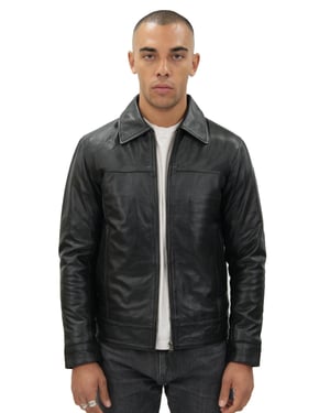 Herren Leder Harrington Jacke-Shanghai