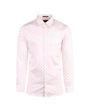 Ted Baker Area Herren weiße geometrische Druckhemd