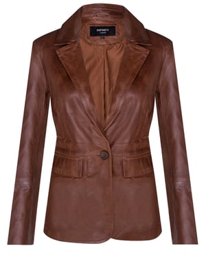 Ein-Knopf-Blazer für Damen aus Leder – Newhaven