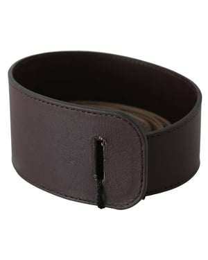 GF Ferre Ceinture large en cuir véritable marron avec logo pour femme