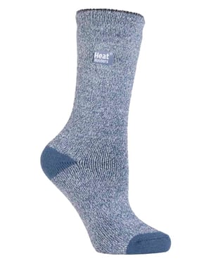 Heat Holders Lite - Dünne Winter-Thermosocken für Damen in einfarbigen Farben - Denim / Creme
