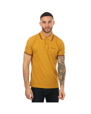 Ben Sherman Herren Polohemd mit doppelter Webkante in Senfgelb