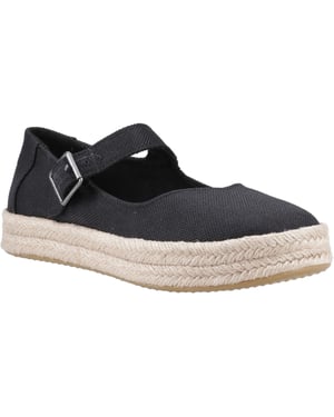 TOMS Carolina Mary Jane Polyester Damen Espadrilles in Schwarz