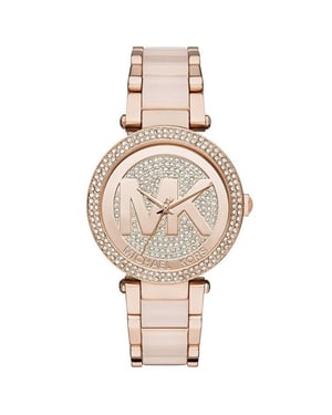 Michael Kors MK6176 Parker Crystal Pave Logo Zifferblatt Damen 39mm Uhr