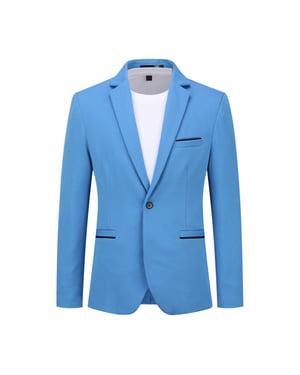 Herren Anzugjacke Slim Fit Mantel Business Alltag Blazer Himmelblau