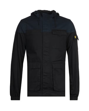 Lyle & Scott Jet Black Jacke mit Kontrastpasse