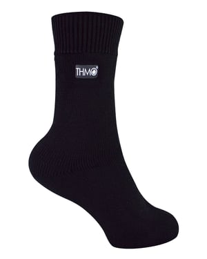Kinder Thermosocken für den Winter | THMO | Warme flauschige Fleece-Innensocken für Jungen & Mädchen - Schwarz