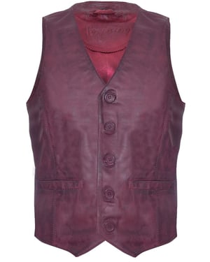Hellbraune Lederweste, formelle traditionelle Gilet-Weste