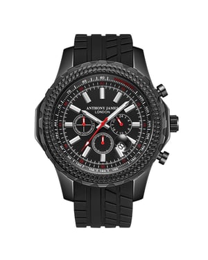 Assemblé à la main Anthony James Limited Edition Chronograph Dashboard Noir