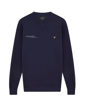 Lyle & Scott Co-Ordinate Print Logo Marineblaues Sweatshirt