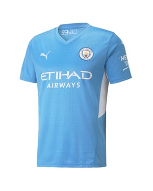 Puma Manchester City Home 21/22 Replica Sleeve Blue Men Football Shirt 759202 01