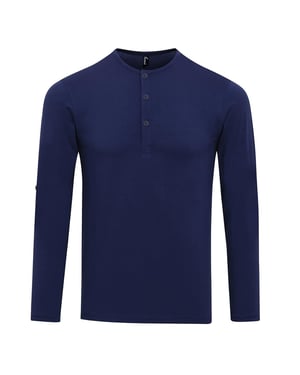 Premier Mens Long John Roll Sleeve Tee (Indigo)