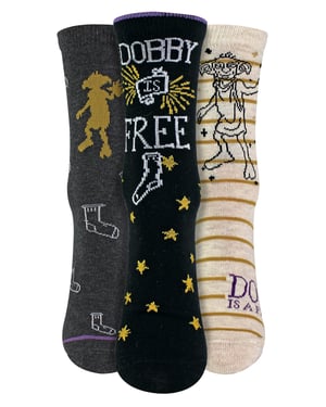 3 Paar Damen Dobby ist Frei Socken | Neuheit Harry Potter Socken - Sortiert