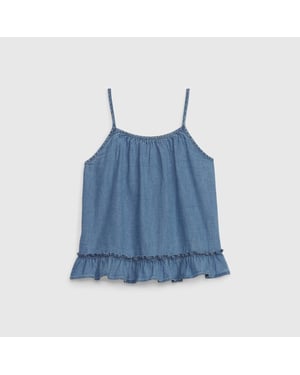Ärmellose Jeansbluse 664737 Mädchen