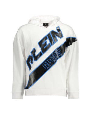 Plein Sport Kapuzenpullover in Weiss mit grossem Logo