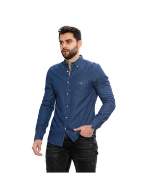 Gant Herren Regular Fit Hemd | Das Indigo Hemd