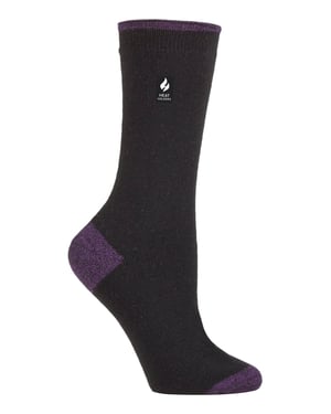 Heat Holders Damen Ultra Lite Thermal Brushed Inner Yarn Design Socken Schwarz/Lila (Oia)