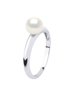 Armreifring – Weißgold – echte Süßwasser-Zuchtperle, rund 6–7 mm