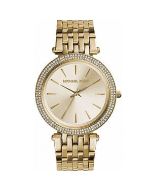 Michael Kors MK3430 Darci Crystal Gold Ton Edelstahl Damenuhr