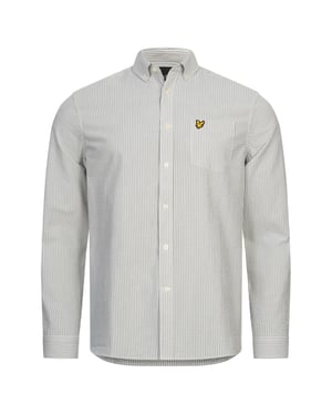 Lyle & Scott Langarm-Seersucker-Strike-Hemd in Weiß