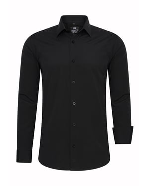 Rusty Neal Overhemd Slim Fit Schwarz