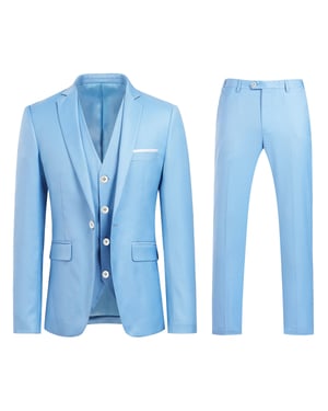Stilvoller 3-teiliger hellblauer Slim Fit Anzug