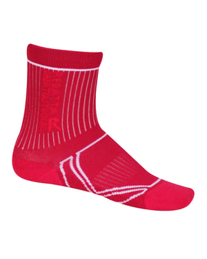 Regatta Great Outdoors Childrens/Kids 2 Season Coolmax Trek & Trail Socks (Cherry Pink/White)