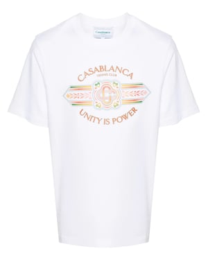 Casablanca Einigkeit ist Macht Bedrucktes T-Shirt in Weiß