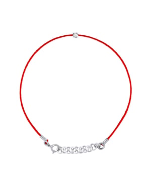 DIADEMA - Armband - Rotes Nylon - Echter Diamant