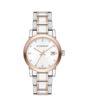 Burberry BU9127 Silbernes Zifferblatt zweifarbige Damenuhr
