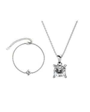 Einfaches quadratisches Calle-Set - Silber und Kristall