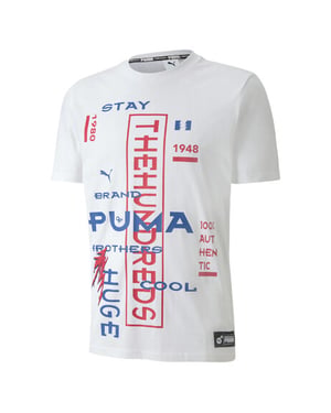 Puma x Die Hunderte weißen regulären Fit-Baumwoll-T-Shirt 596750 52