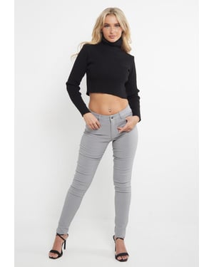 MYT Damen Skinny Super Stretch Chinos Grau