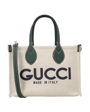 Gucci Kleine Tragetasche mit Gucci-Print Grün