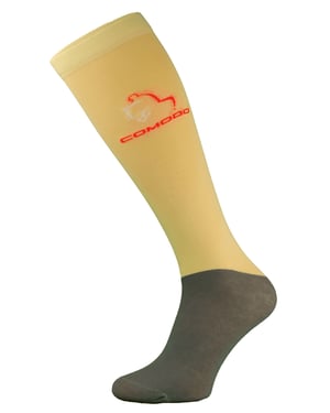 COMODO - Femme Chaussettes Equitation | Chaussettes Hautes Longues pour Eté - Jaune