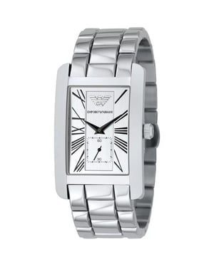 Emporio Armani AR0145 Klassische Herrenuhr mit weißem Zifferblatt