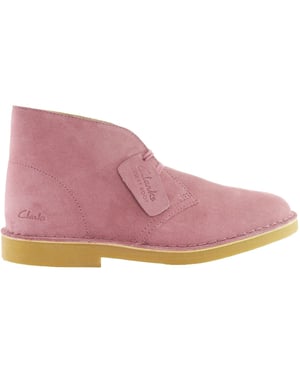 Clarks Originals Desert Womens Pink Stiefel
