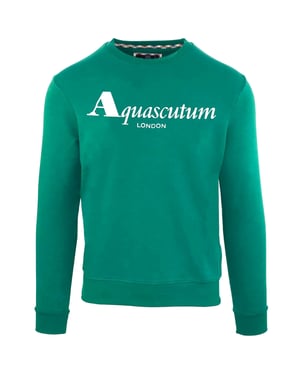 Aquascutum Bold London Logo Grünes Sweatshirt