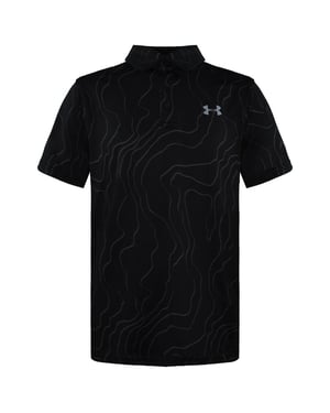 Under Armour Kurzärmel Schwarzes Kragen Kinder Playoff Polo -Shirt 1350170 001