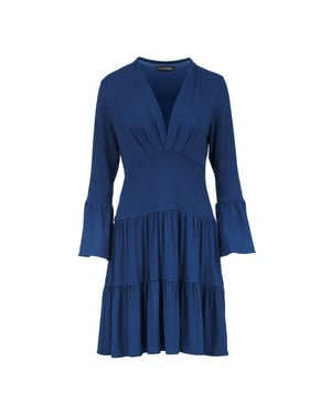 Blaues Jersey-Stufenkleid