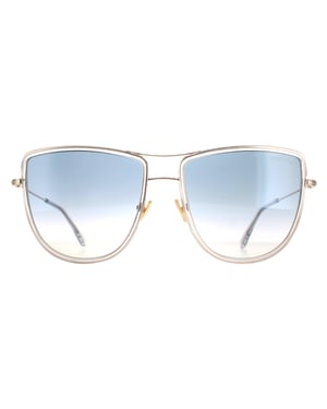 Tom Ford Aviator Damen glänzend Rose Gold Rauch Gradient Tina FT0759