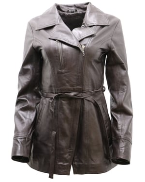 Damen-Bikerjacke aus Leder in Md-Länge – Okehampton