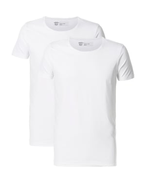 Petrol Industries - 2-er Pack Basic-T-Shirt Rundhalsausschnitt Herren - Weiß