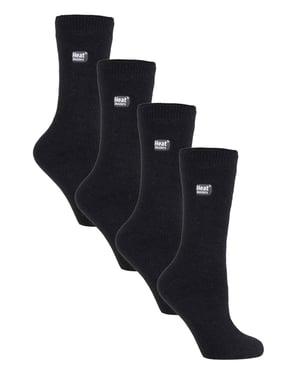 Heat Holders Ultra Lite - 4 Paar Multipack Ladies Thermal Socks | Ultra Thin Warm Socks for Dress Socks in Winter - Black